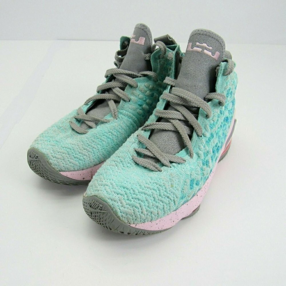 Nike Air LeBron 17 XVII South Beach Size 6Y Youth Aqua Blue Pink BQ5594-444